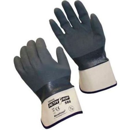 PIP PIP Micro-Finish„¢ Grip Nitrile Coated Gloves, 56-AG588, L, Gray/White, 12 Pairs 56-AG588/L